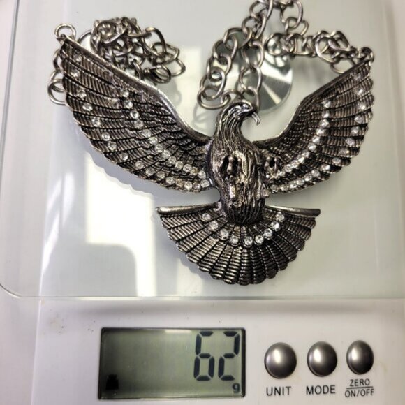 Eagle Pendant Necklace Antique Silver Eagle Statement Pendant Necklace - Picture 12 of 12